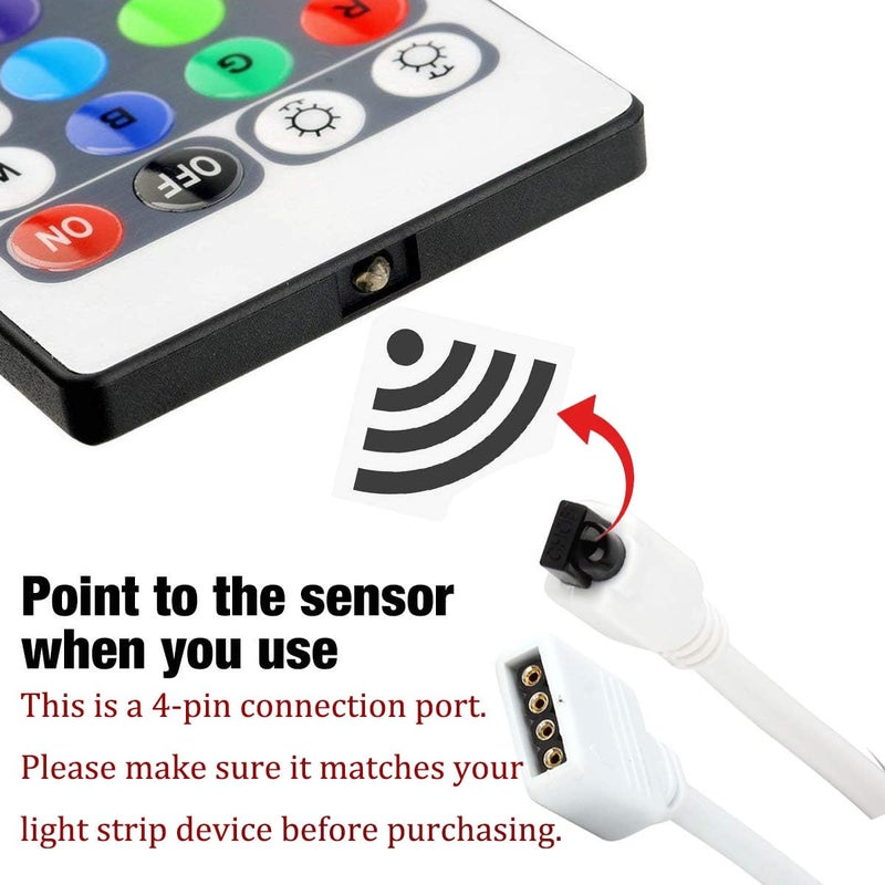 SUPERNIGHT RGB LED Light Strip Remote Controller, Dimmer for RGB LED Strip Lights, 44 Key Wireless IR Remote Controller for SMD 5050 3528 Rope Lights - Image 2